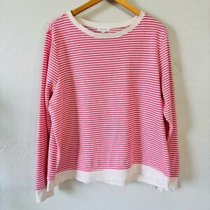 Nordstrom | Pink Striped Crew Neck Sweater